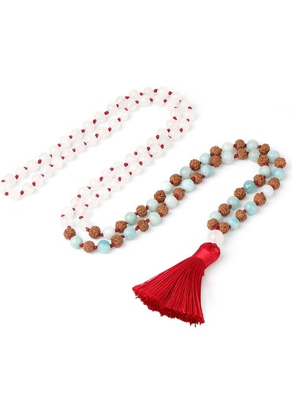 S-N0193 Oaııte Japamala Mala Kolye Kadınlar Için 8 mm Doğal Taşlar Kaplan Gözü Aventurin Namaz Meditasyon Yoga Ruhu Takı (Yurt Dışından)