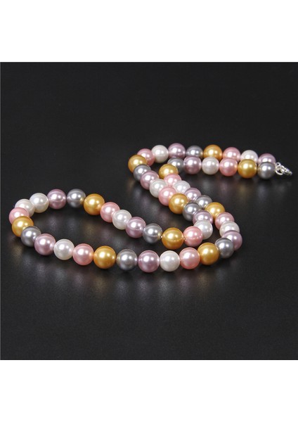 45CM Tarzı Mor Tatlı Su Kabuğu Inci Kolye Takı Sarı Doğal Deniz Kabuğu Inci Chockers Boncuklu Perle Zincirler Takı Hediyeler Kadın Collares (Yurt Dışından)