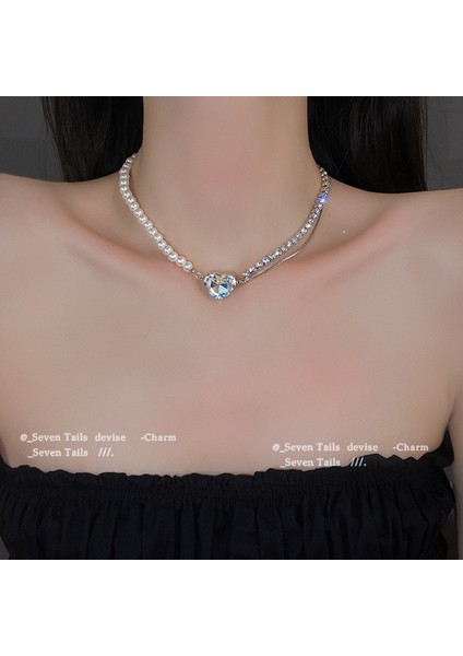 XL355 El Yapımı Kalp Şekilli 2 Karat Mozanit Kolye Narin Glamour Düğün Kolye Kolye Bayanlar Parti Kolye Takı Hediye (Yurt Dışından)