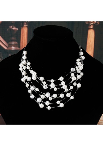 45CM Tarzı Altın Rengi Zn Moda Kolyeler Wometatement Kolye Zinciri Inci Kolye Ziyafet Düğün Kadınlar Için Hediyeler (Yurt Dışından) modelleri