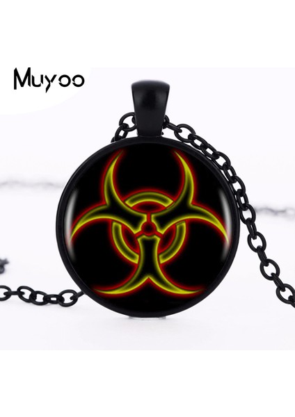 Siyah Stil No.3 Boyutu Biohazard Logo Kolye Kolye Charm Vintage Yuvarlak Siyah Zincir Kolye Kolye Kadın Takı Erkek Elbise Aksesuarları Hz1 (Yurt Dışından) modelleri
