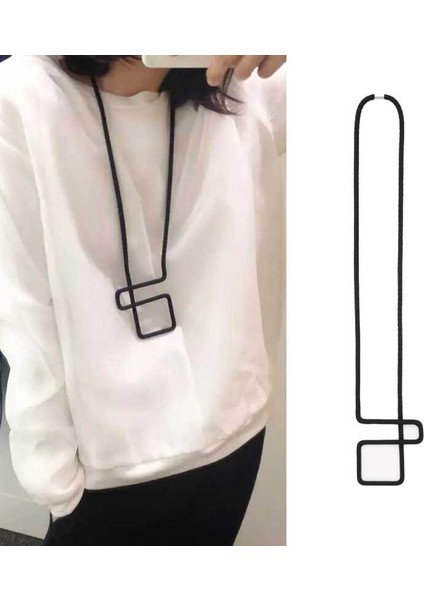 Mavi Kadın Kazak Zinciri Siyah Halat Kadın Kolye Geo Labirent Yaka Kolye Bayan Basit Takı Hediye Moda Yeni Kolyeler (Yurt Dışından)