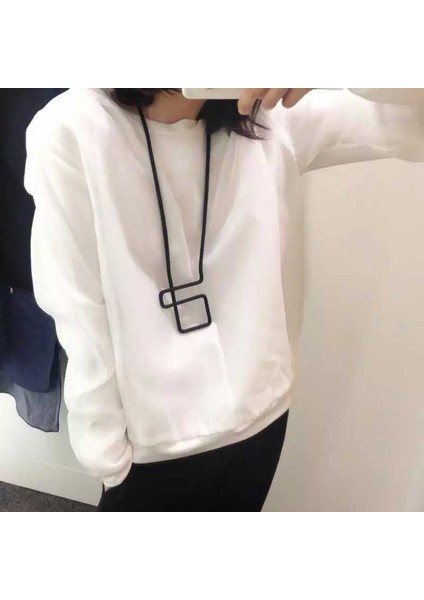 Mavi Kadın Kazak Zinciri Siyah Halat Kadın Kolye Geo Labirent Yaka Kolye Bayan Basit Takı Hediye Moda Yeni Kolyeler (Yurt Dışından) modelleri