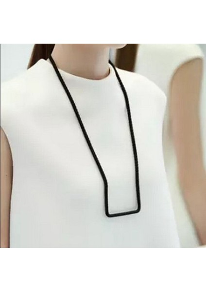 Mavi Kadın Kazak Zinciri Siyah Halat Kadın Kolye Geo Labirent Yaka Kolye Bayan Basit Takı Hediye Moda Yeni Kolyeler (Yurt Dışından) fırsatları