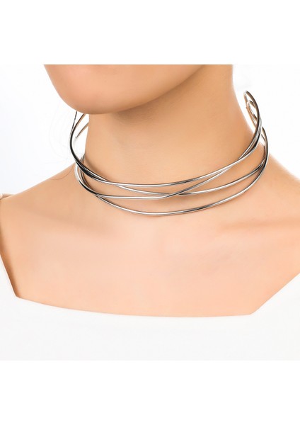 No.5 Boyutu Moda Alaşım Tork Gerdanlık Kolye Kadınlar Için Yeni Metal Yaka Bildirimi Kolye Maxi Takı Bijoux Chocke (Yurt Dışından) fiyatları