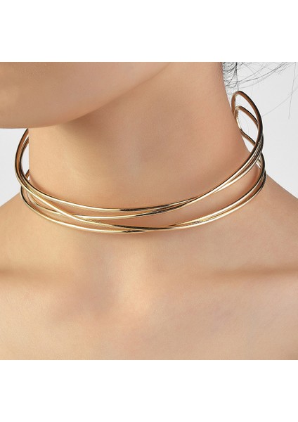 No.5 Boyutu Moda Alaşım Tork Gerdanlık Kolye Kadınlar Için Yeni Metal Yaka Bildirimi Kolye Maxi Takı Bijoux Chocke (Yurt Dışından) modelleri