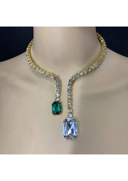 Altın Tarzı Pembe 2022 Lüks Kristal Büyük Kare Kolye Tork Yaka Kolye Kadınlar Için Taklidi Ayarlanabilir Yuvarlak Açık Manşet Gerdanlık Kolye (Yurt Dışından) modelleri