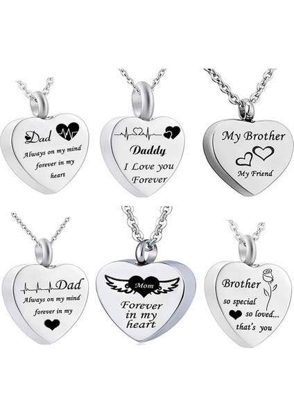 Kardeş Tarzı No.1 Boyutu Özel Urn Kolye Külleri Için Kalp Kolye Paslanmaz Çelik Hatıra Anıt Kolye Anne, Baba, Kalp Kremasyon Takı (Yurt Dışından) fiyatları