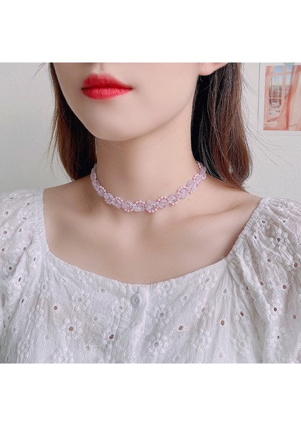 XL-1255 Düğün Nakış Dantel Kolye Kadın Moda Süper Peri Çiçek Klavikula Chaoker Kız Öğrenci Jk Etek Yaka Boyun Zinciri (Yurt Dışından) fırsatları