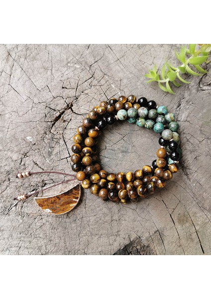 A 8mm Afrika Turkuaz, Kaplan Gözü, Ay, Yoga Meditasyon Japa Mala Kolye, Takı Setleri, 108 Tesbih, Takılar Kolye Kadın (Yurt Dışından) fırsatları