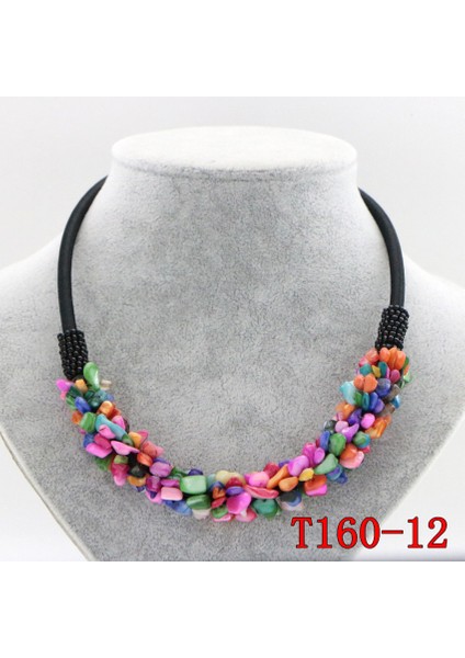 T160-12 Yeni 13 Stil Kırmızı Mercan Aventurin Florit Kristal Kabuk Kolye Kadın Gerdanlık Kolye Takı Moda Kolye Kadın (Yurt Dışından)
