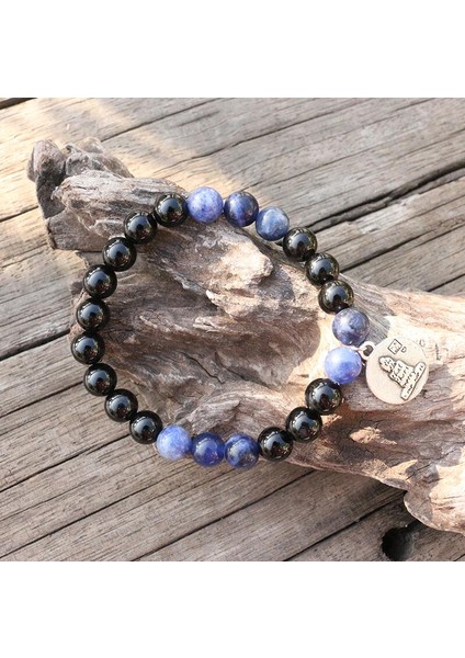 Siyah Stil Altın Rengi 8mm Doğal Taş Boncuk, Siyah Oniks, Sodalit, Güneş ve Ay, Japamala Setleri, Manevi Takı, Meditasyon, Ilham Verici, 108 Mala Boncuk (Yurt Dışından)