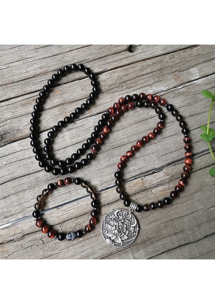 Altın Rengi 8mm Doğal Taş Boncuk, Dumanlı Kuvars, Kırmızı Kaplan Gözü, Lotus, Japamala Setleri, Manevi Takı, Meditasyon, Ilham Verici, 108 Mala Boncuk (Yurt Dışından) fiyatları