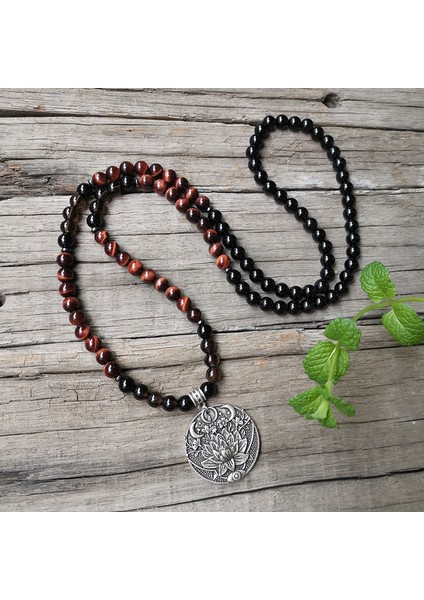 Altın Rengi 8mm Doğal Taş Boncuk, Dumanlı Kuvars, Kırmızı Kaplan Gözü, Lotus, Japamala Setleri, Manevi Takı, Meditasyon, Ilham Verici, 108 Mala Boncuk (Yurt Dışından) indirimleri