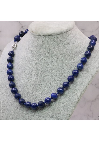 Mavi Stil 8 mm Vintage Moda Doğal Mavi Lapis Lazuli Taş Yuvarlak Boncuk mm Halat Zincir Kadın Takı Kolye Hediye Y757 (Yurt Dışından) fiyatları