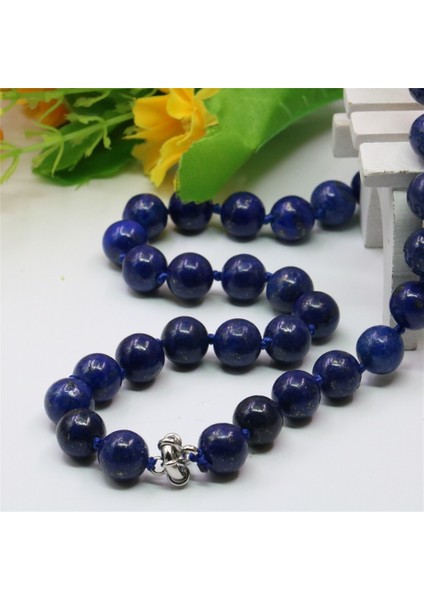 Mavi Stil 8 mm Vintage Moda Doğal Mavi Lapis Lazuli Taş Yuvarlak Boncuk mm Halat Zincir Kadın Takı Kolye Hediye Y757 (Yurt Dışından) modelleri