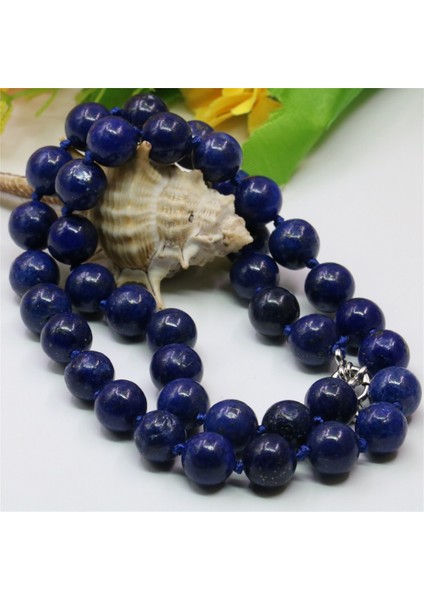 Mavi Stil 8 mm Vintage Moda Doğal Mavi Lapis Lazuli Taş Yuvarlak Boncuk mm Halat Zincir Kadın Takı Kolye Hediye Y757 (Yurt Dışından) fırsatları