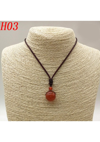 H03 Carnelian Kristal Kolye Kolye Kadın Kızlar Için Doğal Taş Boncuk Kolye Takı Hediyeler (Yurt Dışından)