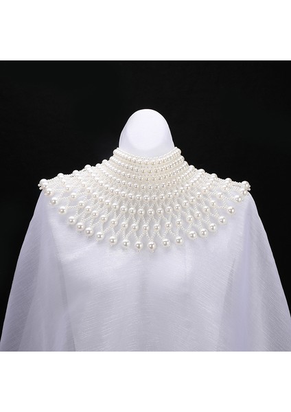 BEYAZ03 Moda Kolye Inci Gelinlik Omuz Zinciri Aksesuarları Kadınlar Takı Için El Yapımı Boncuk Tasarımı (Yurt Dışından) fiyatları