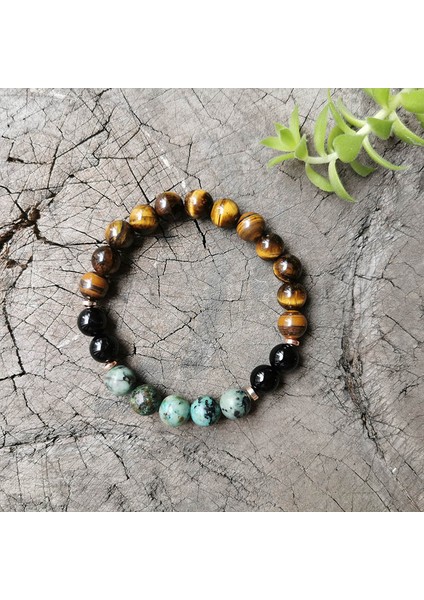 Bileklik 8mm Afrika Turkuaz, Kaplan Gözü, Ay, Yoga Meditasyon Japa Mala Kolye, Takı Setleri, 108 Tesbih, Takılar Kolye Kadın (Yurt Dışından)