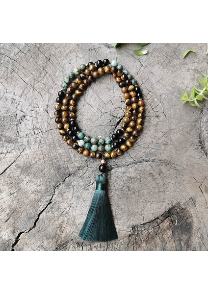Bileklik 8mm Afrika Turkuaz, Kaplan Gözü, Ay, Yoga Meditasyon Japa Mala Kolye, Takı Setleri, 108 Tesbih, Takılar Kolye Kadın (Yurt Dışından) modelleri