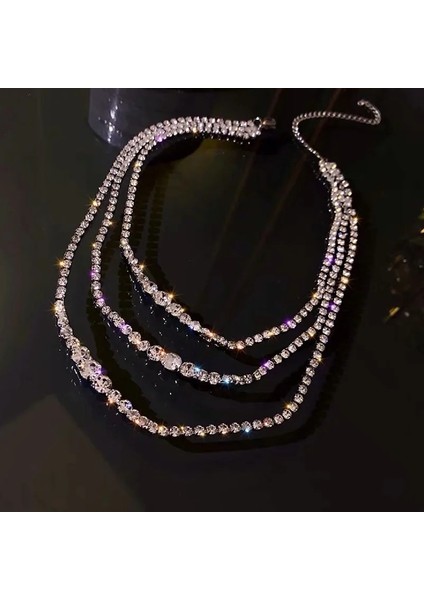 Ch-44 Kore Fashiog Tam Taklidi Gerdanlık Kolye Kadınlar Için Geometrik Basit Lüks Kristal Kolye Bildirimi Takı (Yurt Dışından) fırsatları