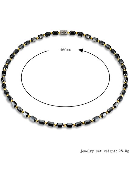 NC22Y0160 Unisex Manyetik Kolye Kadınlar ve Erkekler Için Boncuk Hematit Taş Terapisi Sağlık Mıknatıs Enerji Taş Kolye Unisex Takı (Yurt Dışından)