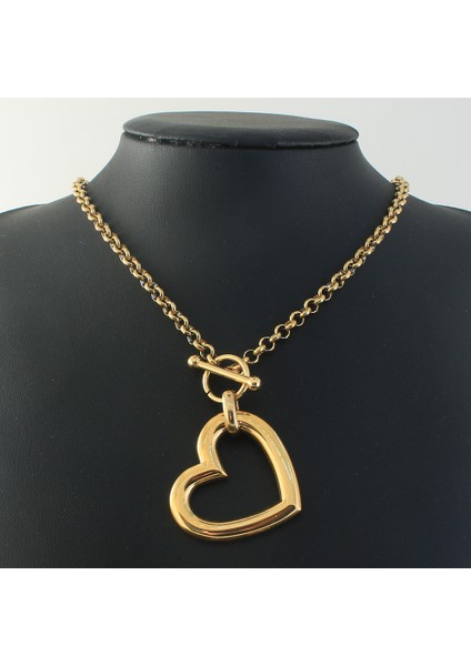 45CM Tarzı Nbjzanah-H Paslanmaz Çelik Takı 2 Renk Yaka Tarzı Moda Kolye Kolye Kalp Kadınlar Için Bijoux En Acier Inoxydable Femme Nbjzanah (Yurt Dışından) fiyatları