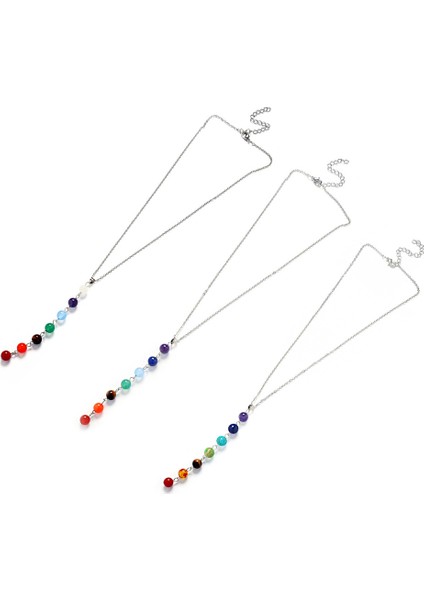 45CM Tarzı No.2 Boyutu 7 Çakra Taşları Reiki Şifa Noktası Çakra Kolye Charm Kolye Ankh Yoga Takı Yarı Değerli Taş Kolye (Yurt Dışından)