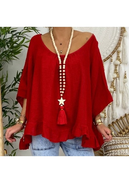 Siyah Yıldız Kolye Kolye Wome Boho Estetik Aksesuarları Vintage Ahşap Boncuk Püskül Takı Bohemia Kazak Zinciri Hediye (Yurt Dışından)