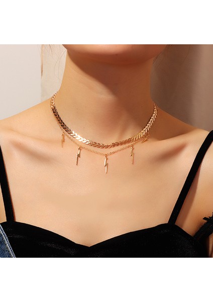 Xl-5 2022 Yeni Basit Su Dalgası Inci Kolye Kadınlar Için Büyüleyici Büyük Metal Geometrik Bildirimi Yaka Kolye Takı Aksesuarları (Yurt Dışından)