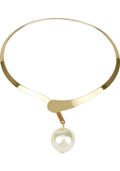 Xl-5 2022 Yeni Basit Su Dalgası Inci Kolye Kadınlar Için Büyüleyici Büyük Metal Geometrik Bildirimi Yaka Kolye Takı Aksesuarları (Yurt Dışından) fırsatları