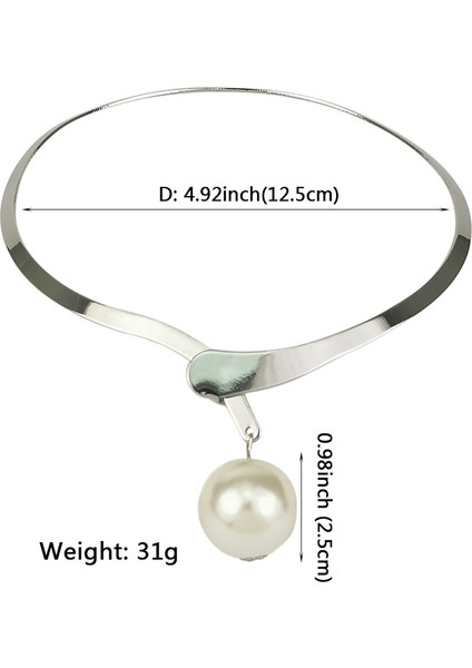 Xl-5 2022 Yeni Basit Su Dalgası Inci Kolye Kadınlar Için Büyüleyici Büyük Metal Geometrik Bildirimi Yaka Kolye Takı Aksesuarları (Yurt Dışından) indirimleri