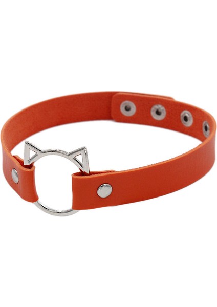 42CM Tarzı No.7 Boyutu Moda Kedi Kulak Pu Deri Gerdanlık Kolye Kadın Tasma Kolye Aksesuarları Punk Harajuku Collier Düğün Gelin Takı Hediye (Yurt Dışından)