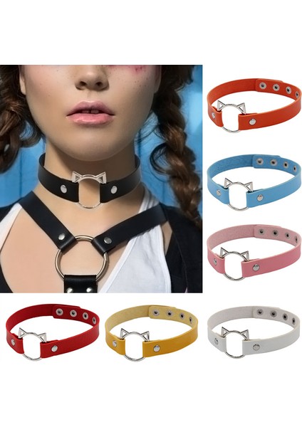 42CM Tarzı No.7 Boyutu Moda Kedi Kulak Pu Deri Gerdanlık Kolye Kadın Tasma Kolye Aksesuarları Punk Harajuku Collier Düğün Gelin Takı Hediye (Yurt Dışından) fiyatları