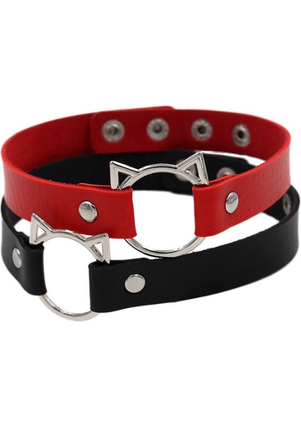 42CM Tarzı No.7 Boyutu Moda Kedi Kulak Pu Deri Gerdanlık Kolye Kadın Tasma Kolye Aksesuarları Punk Harajuku Collier Düğün Gelin Takı Hediye (Yurt Dışından) modelleri