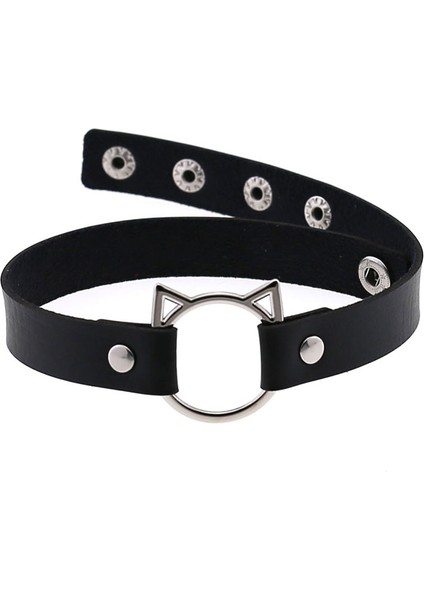 42CM Tarzı No.7 Boyutu Moda Kedi Kulak Pu Deri Gerdanlık Kolye Kadın Tasma Kolye Aksesuarları Punk Harajuku Collier Düğün Gelin Takı Hediye (Yurt Dışından) fırsatları