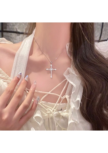 XL374-G Yeni Moda Kristal Zirkon Çapraz Kolye Kolye Kadın Kızlar Kristal Zincir Kolye Punk Parti Kıdemli Takı Hediye (Yurt Dışından) modelleri