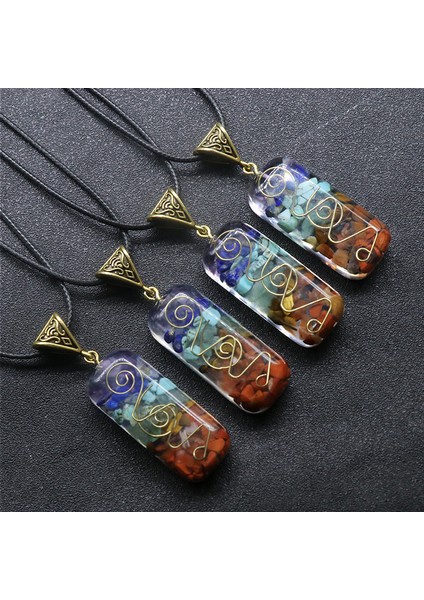 50X15MM Yüksek 7 Çakra Kristalleri Taşlar Orgon Kolye Enerji Orgonit Hex Çakra Kolye Unisex (Yurt Dışından) fiyatları