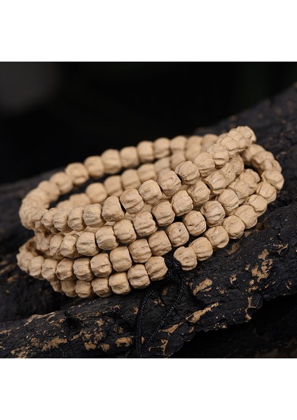 Mingming Shop 6 mm Tibet Rezhen Tapınağı Tutku Kekik Tohumu Cypre Boncuk Rudraksha Eski Bodhi Mala Kolye (Yurt Dışından)