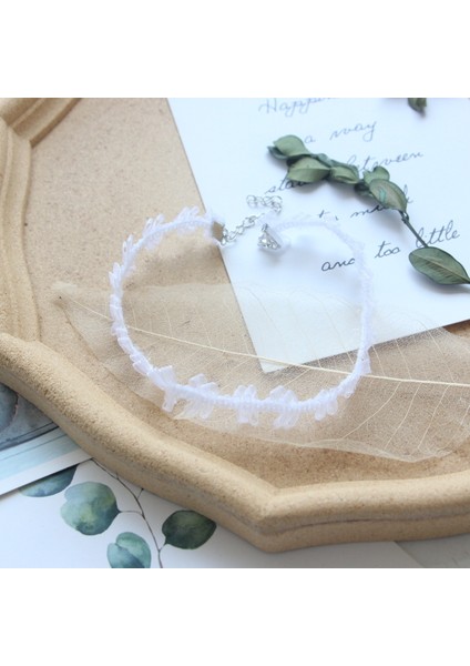 XL-1620 Xıkh Oynak Sevimli Kız Dantel Çiçekler Gerdanlık Öğrenci Sisters Parti Beyaz Içi Boş Kalp Klavikula Zinciri Kadın Boyun Kısa Kolye Yeni (Yurt Dışından)