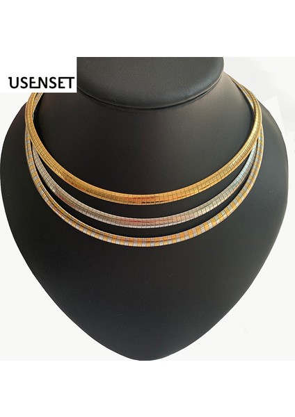 6MM45CM Tarzı Gümüş Kadın Gerdanlık Paslanmaz Çelik Kolye Takı Yaka Yeni Stil Altın Gümüş Renk Yılan Zincir Kız Hediyeler Için Usenset (Yurt Dışından) fırsatları