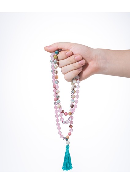 8mm Oaııte 8 mm Doğal Taş Gül Kuvars 108 Mala Boncuk Kolye Kadın Erkek Japamala Tespih Boncuklu Meditasyon Yoga Ruhu Takı (Yurt Dışından) modelleri