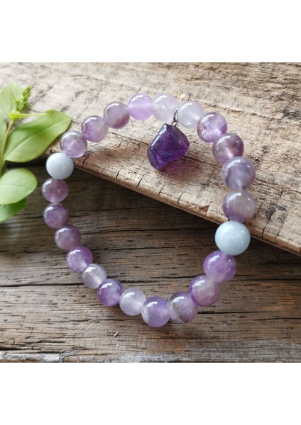Bileklik 8mm Ametist Mala Boncuk Kolye, Ametist Kolye, Sakin ve Aktif Zihin Mala, 108 Boncuk Mala, Mala Takı, Yoga Severler Takı (Yurt Dışından)