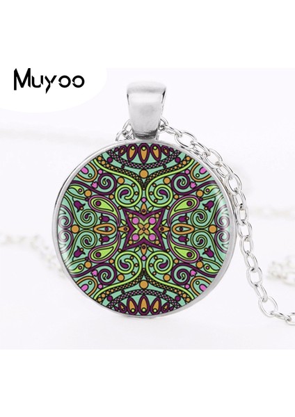 Siyah Stil No.7 Boyutu Budizm Mandala Logo Kolye Kolye Om Yoga Sanat Çakra Kutsal Geometri Kolye Dini Takı Muska Kolye Hz1 (Yurt Dışından)