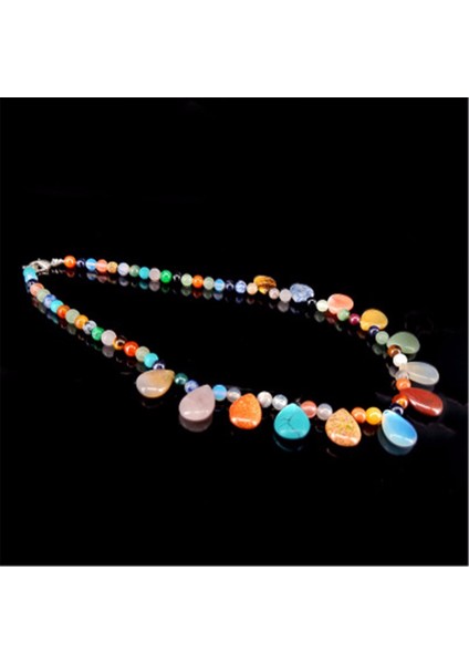 Druzy Kişilik Moda Doğal Kristal Taş Yuvarlak Boncuk Dize Su Damlası Kolye Kolye Renkli Enerji Şifa Kolye (Yurt Dışından) fiyatları