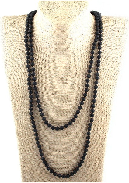 Ö Moda 6mm Yarı Değerli Taşlar Beadm Uzun Düğümlü Kolyeler (Yurt Dışından)