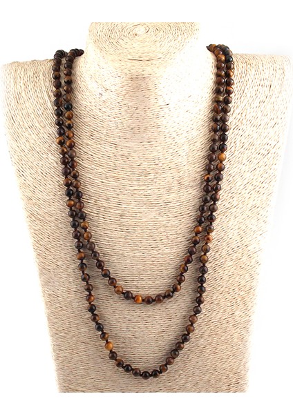 Ö Moda 6mm Yarı Değerli Taşlar Beadm Uzun Düğümlü Kolyeler (Yurt Dışından) fiyatları