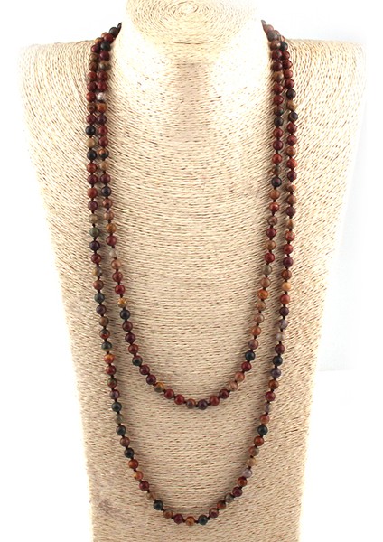 Ö Moda 6mm Yarı Değerli Taşlar Beadm Uzun Düğümlü Kolyeler (Yurt Dışından) fırsatları