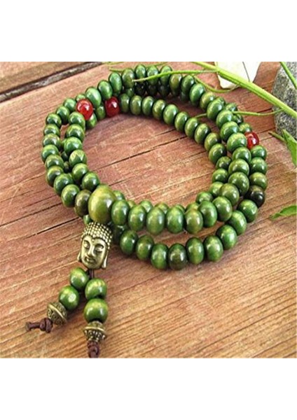 6 mm Yeşil Sandal Ağacı Ahşap Boncuk 108 Boncuk Bileklik Dua Ruyihot Yoga Sutra Korusun Şifa Keşiş Şanslı Manşet Mala (Yurt Dışından) fiyatları